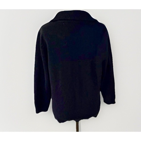 Lauren Ralph Lauren Cardigan Jacket XL Black Cotton Gold Button Preppy - Picture 4 of 8